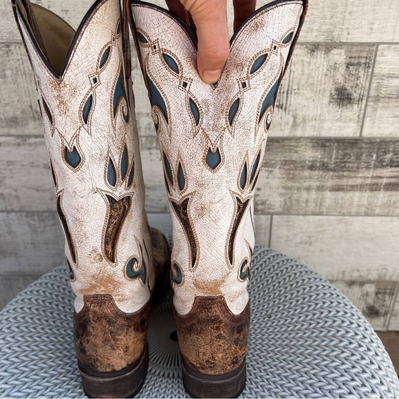 Stetson Distressed Leather Western Cowboy Boots - Picture 8 of 16